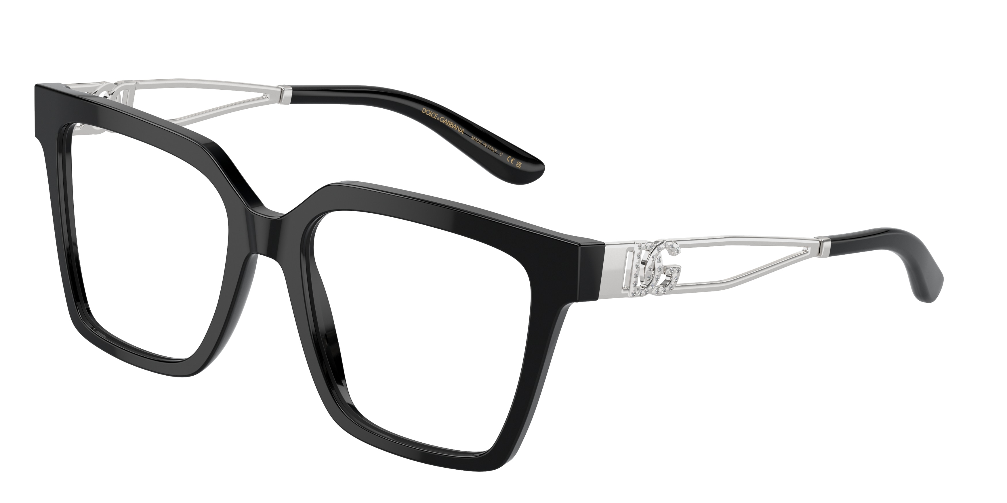 Dolce & Gabbana Woman DG3376B  501 Vista frames Acetate Black Transparent Squared Normal-image